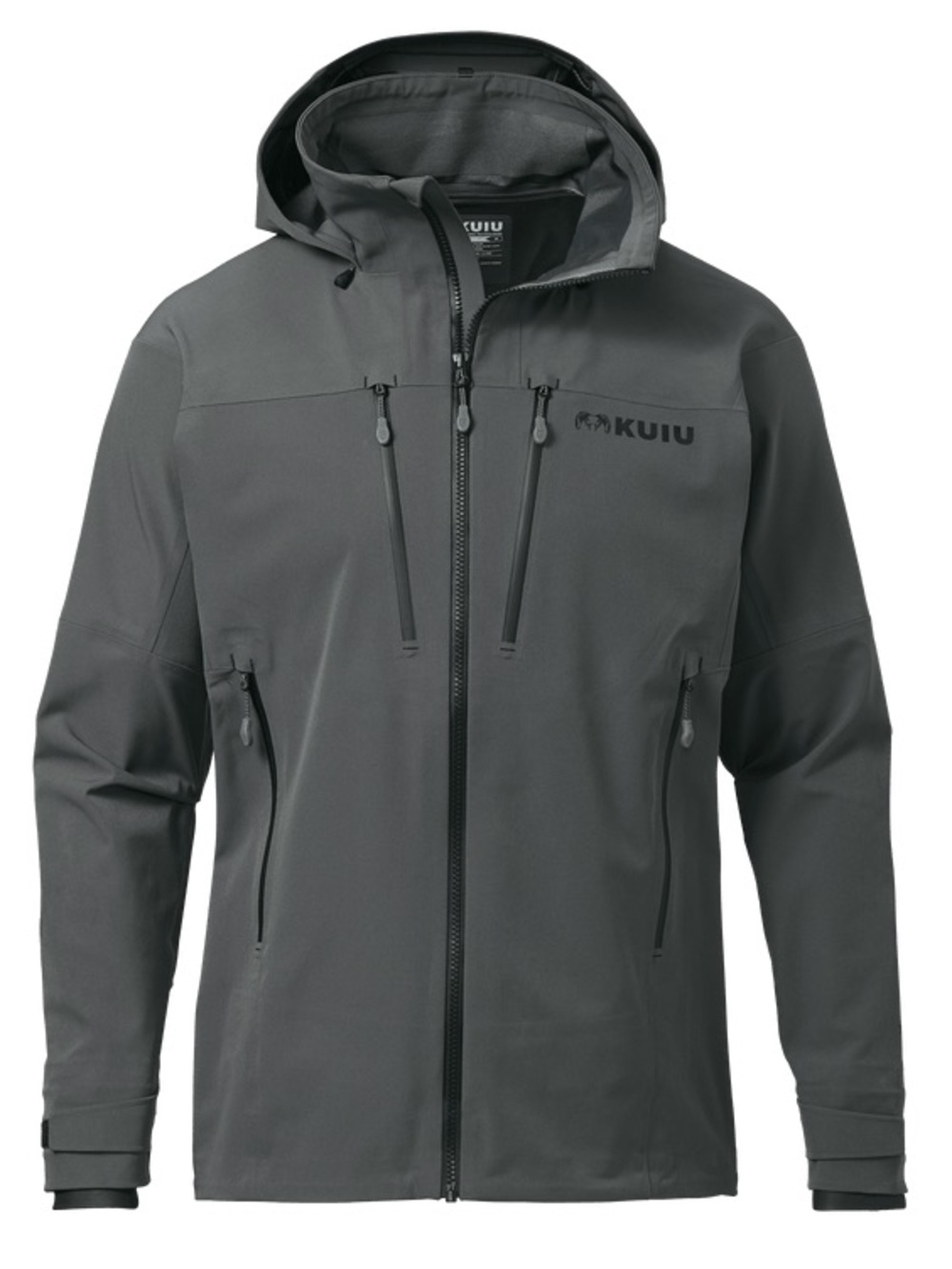 KUIU Men's Dark Gray Softshell Hooded Performance Jacket